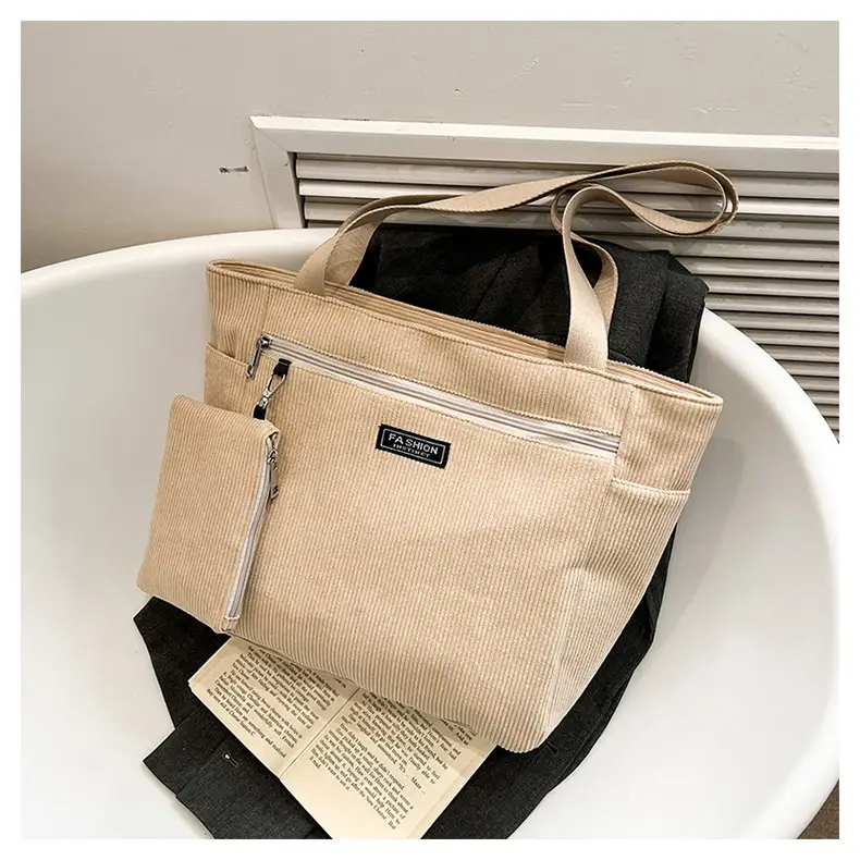 Women Cross-Border Tote Bag with Zippered Pocket — feature 40
