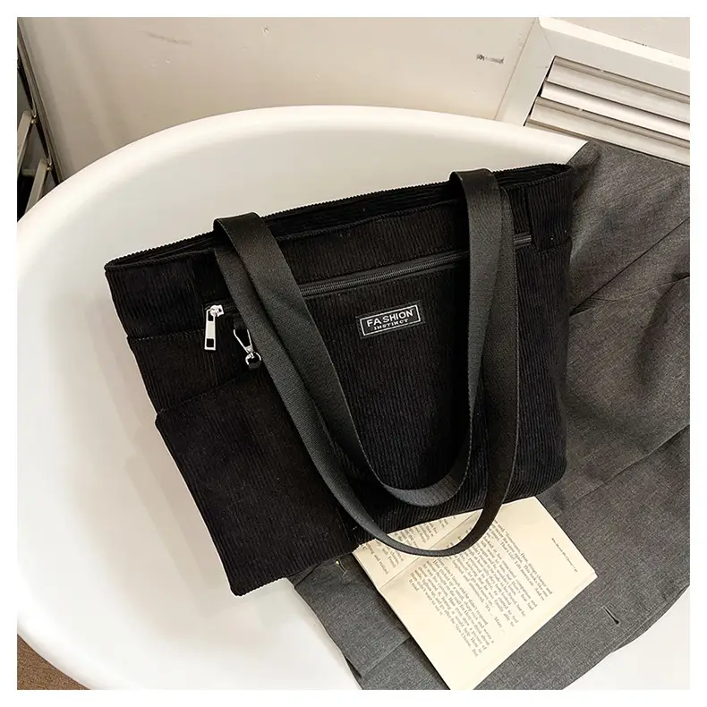 Women Cross-Border Tote Bag with Zippered Pocket — feature 41