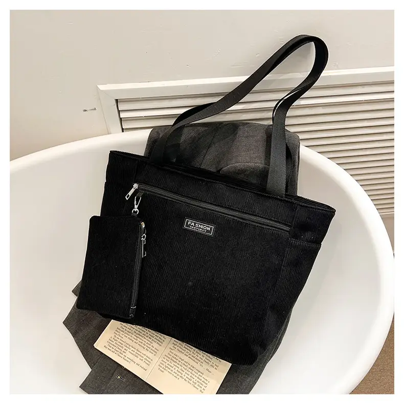 Women Cross-Border Tote Bag with Zippered Pocket — feature 42