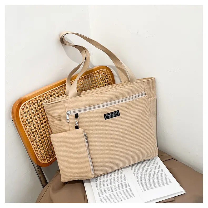 Women Cross-Border Tote Bag with Zippered Pocket — feature 43