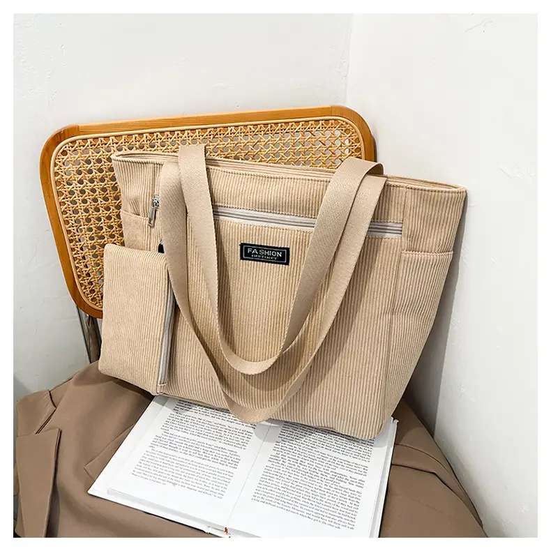 Women Cross-Border Tote Bag with Zippered Pocket — feature 44
