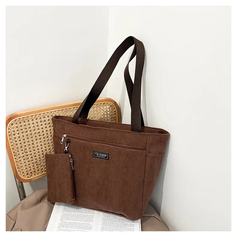 Women Cross-Border Tote Bag with Zippered Pocket — feature 45