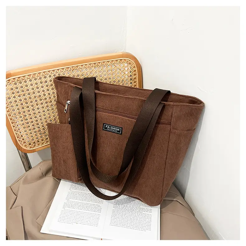 Women Cross-Border Tote Bag with Zippered Pocket — feature 46