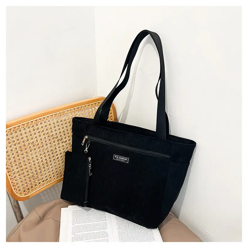 Women Cross-Border Tote Bag with Zippered Pocket — feature 47