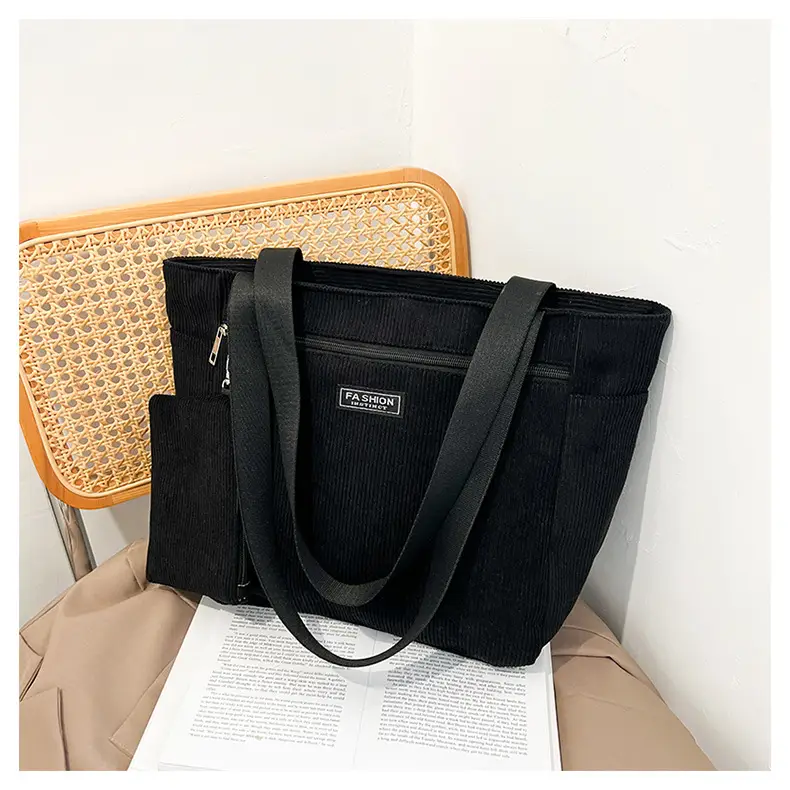 Women Cross-Border Tote Bag with Zippered Pocket — feature 48