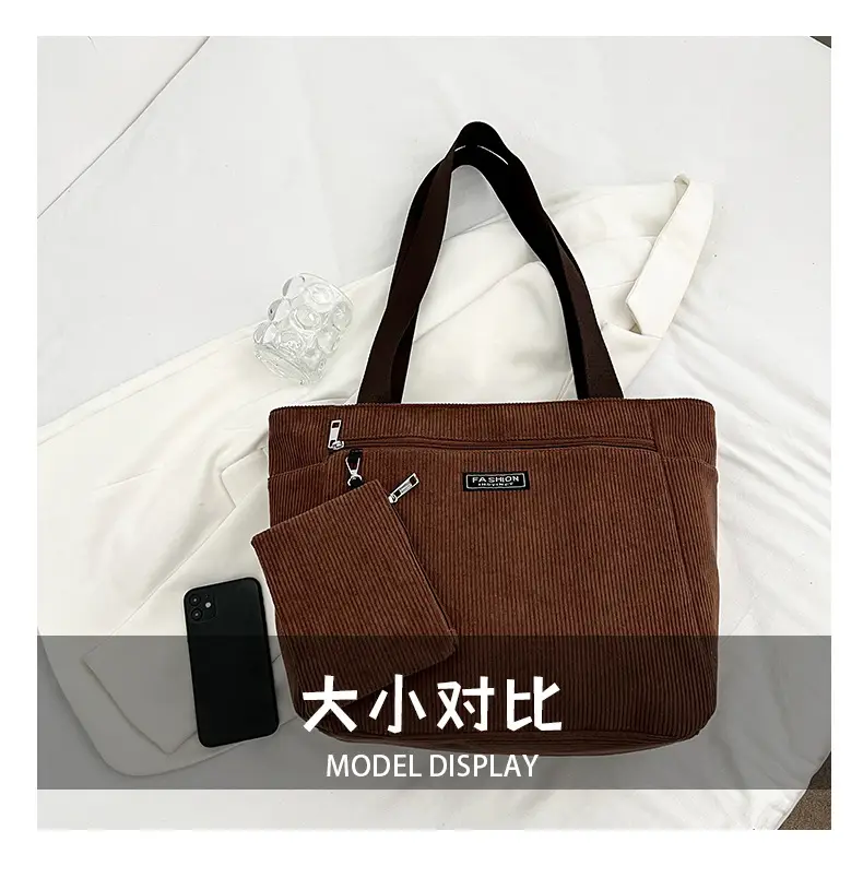 Women Cross-Border Tote Bag with Zippered Pocket — feature 6