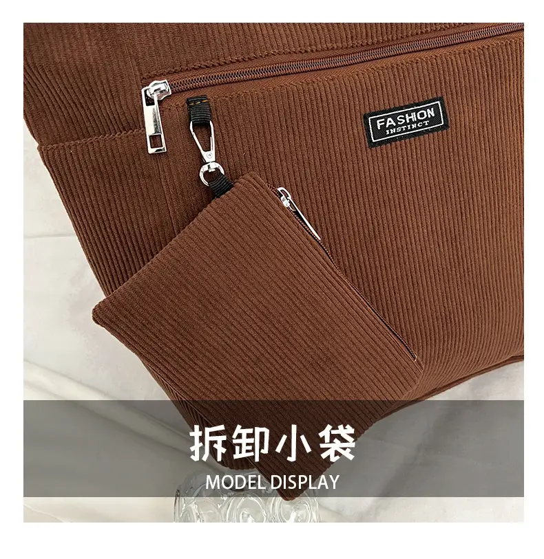 Women Cross-Border Tote Bag with Zippered Pocket — feature 8