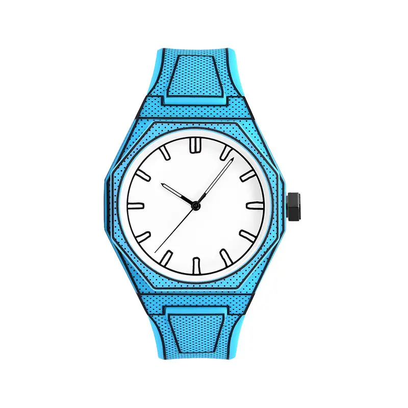 Men's Pebbled Quartz Watch Orange Strap Creative Watch - Image 7