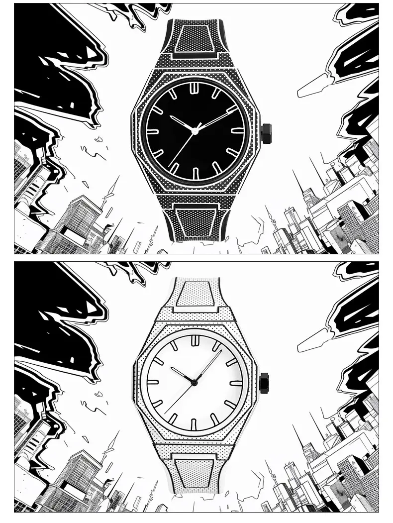 Men's Pebbled Quartz Watch Orange Strap Creative Watch — feature 10