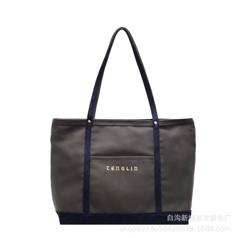 Large Canvas Tote Bag Brown for Men Women - Image 8