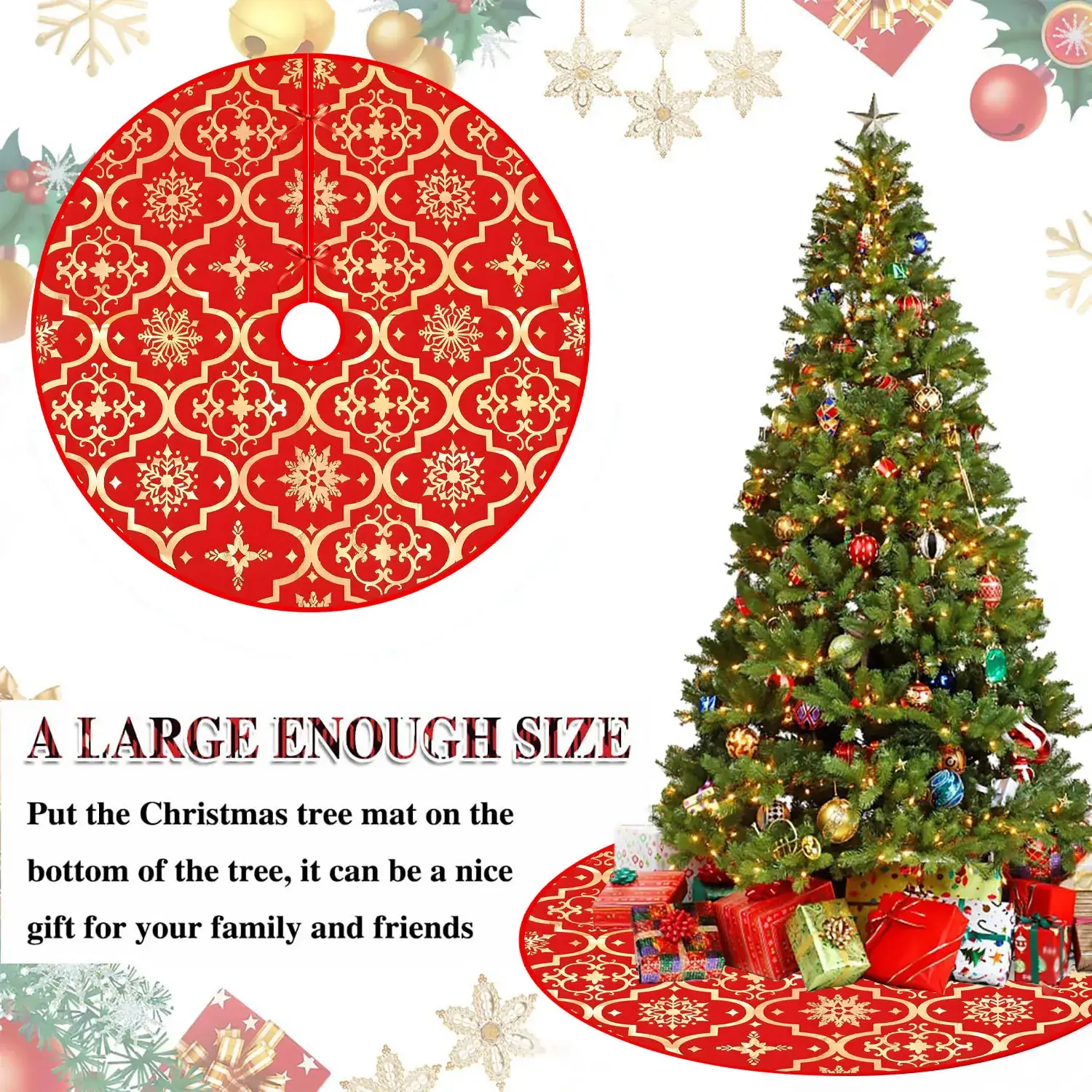 New Cross-Country Christmas Tree Skirts with Cartoon Print - Image 13