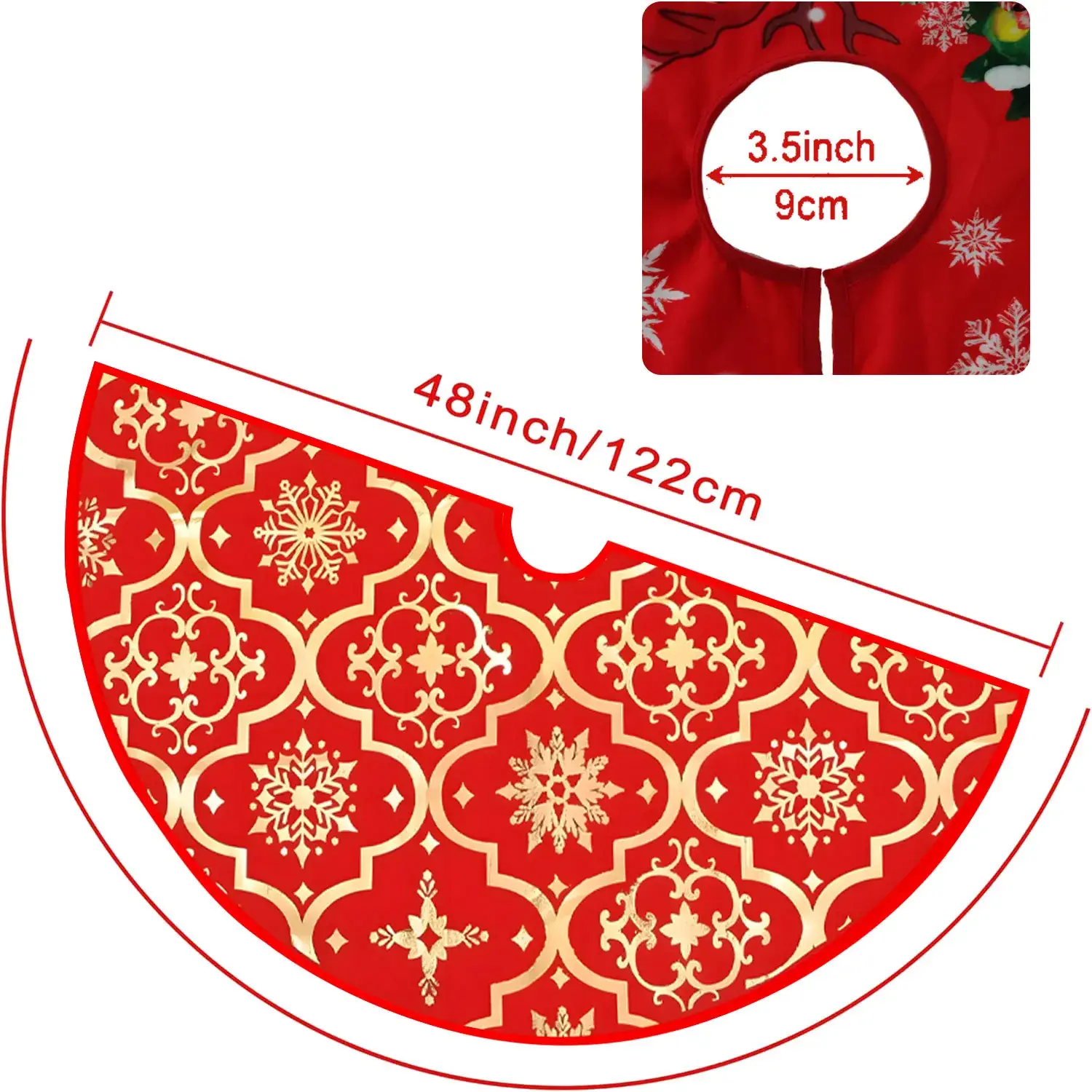 New Cross-Country Christmas Tree Skirts with Cartoon Print - Image 14