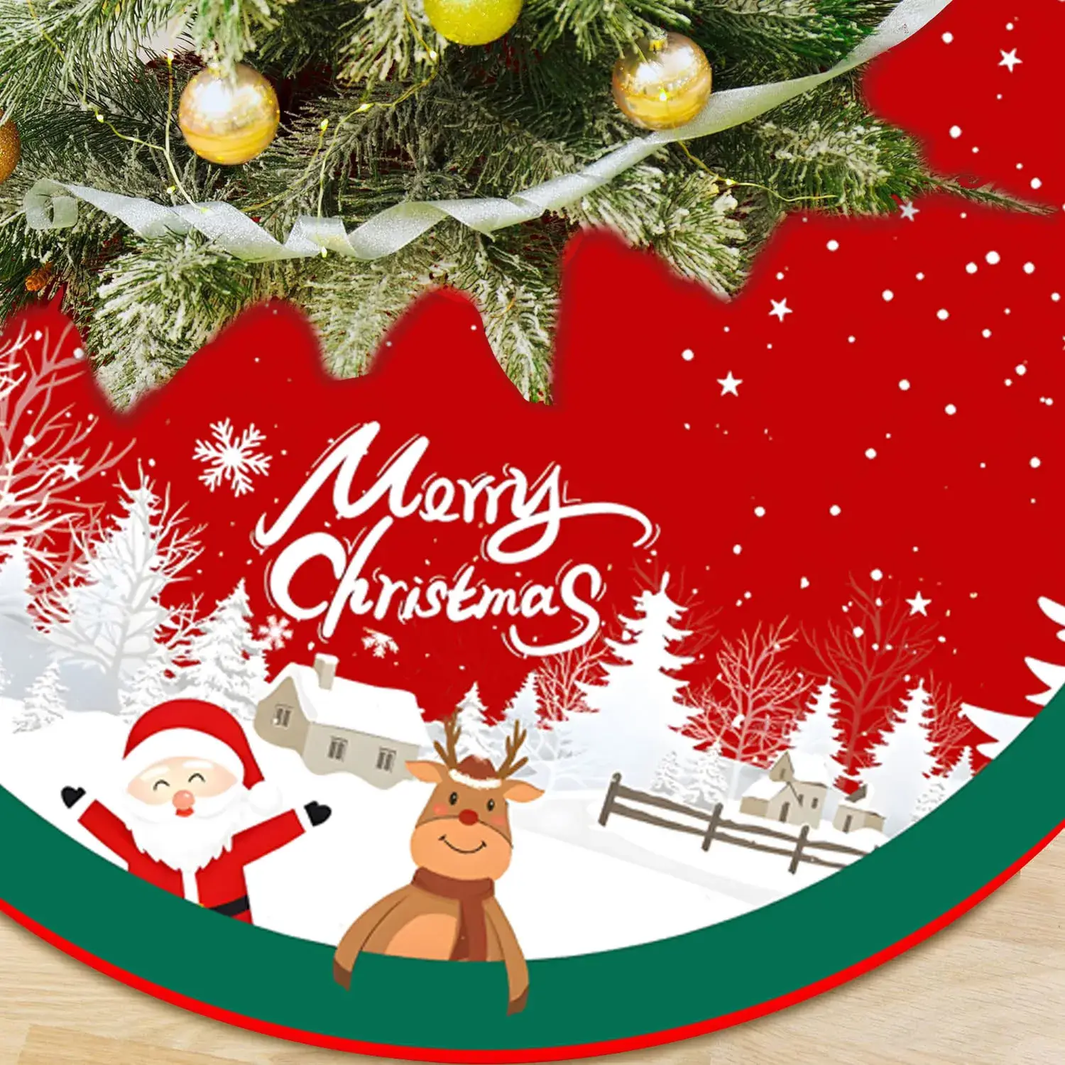 New Cross-Country Christmas Tree Skirts with Cartoon Print — feature 22