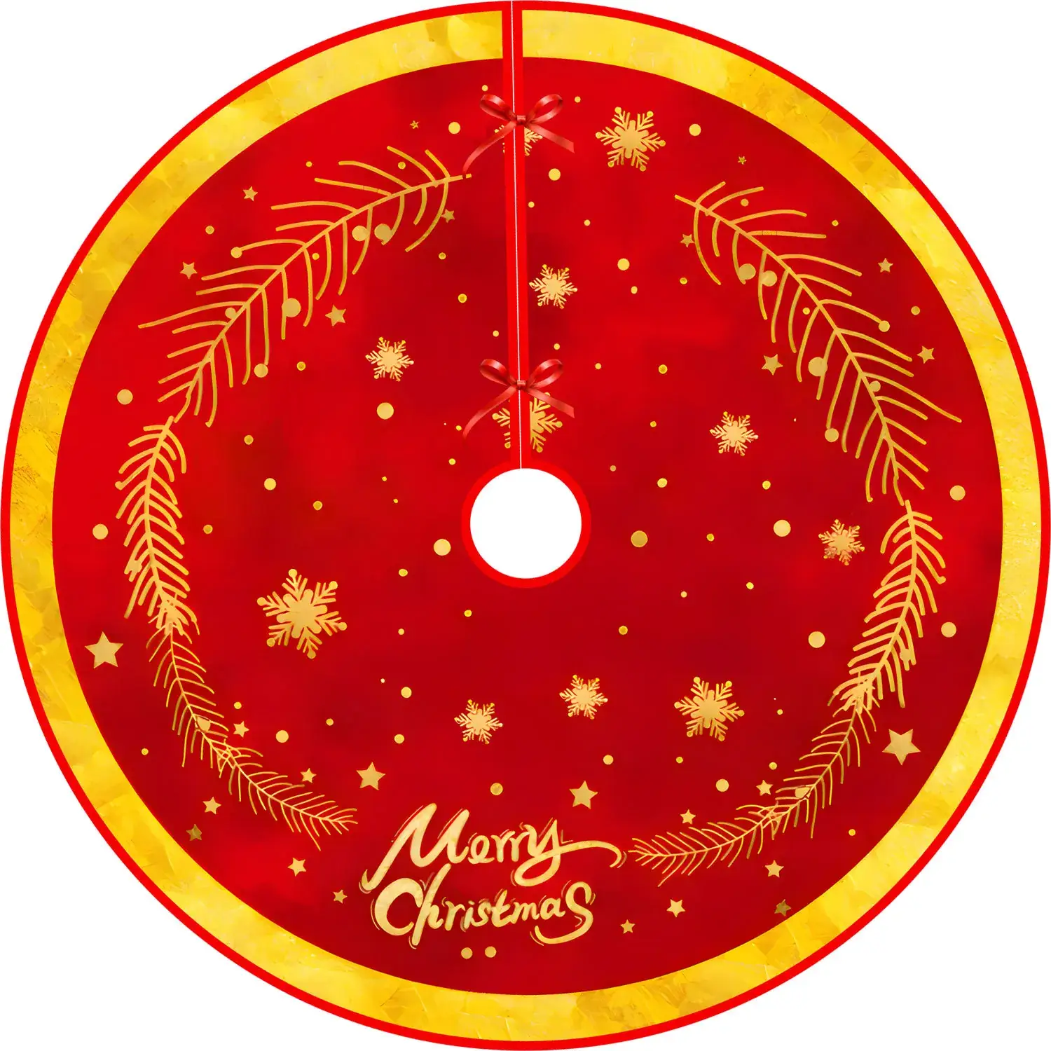 New Cross-Country Christmas Tree Skirts with Cartoon Print - Image 2