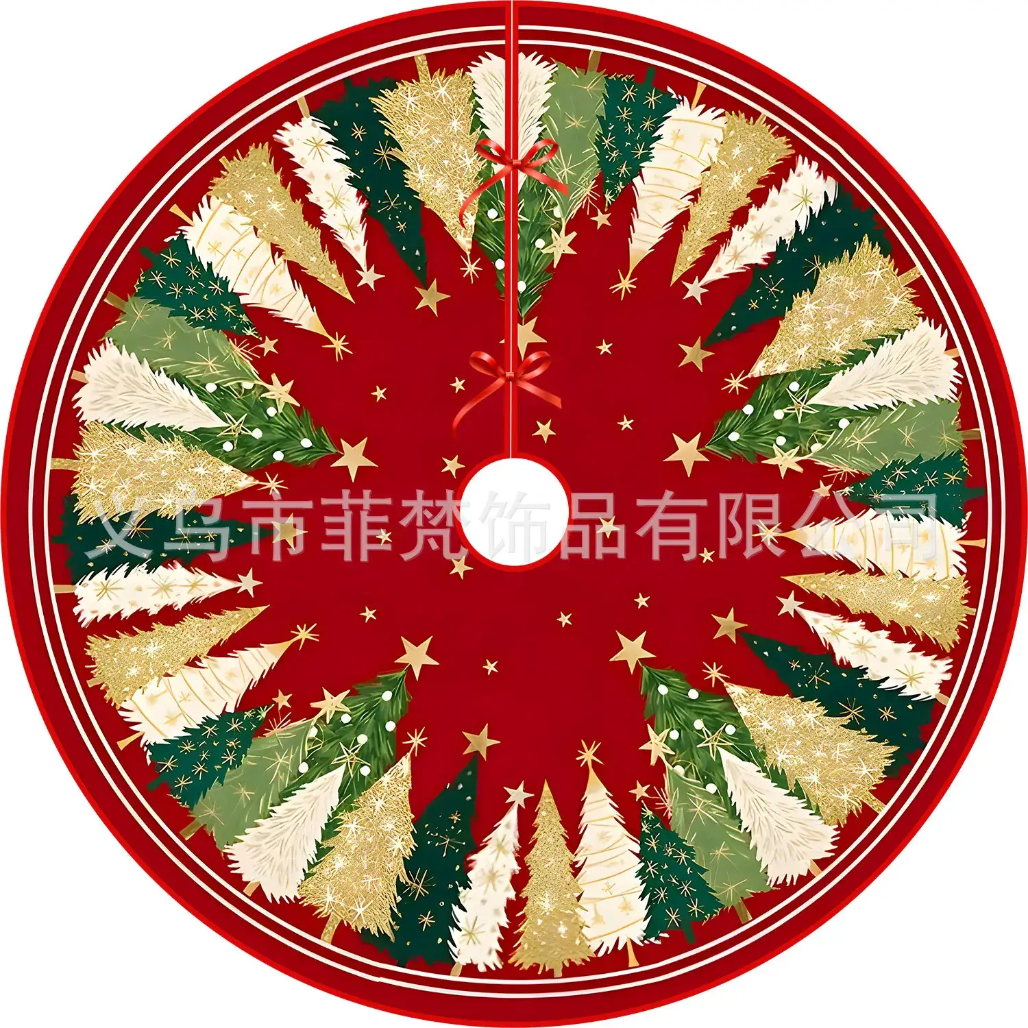 New Cross-Country Christmas Tree Skirts with Cartoon Print - Image 7