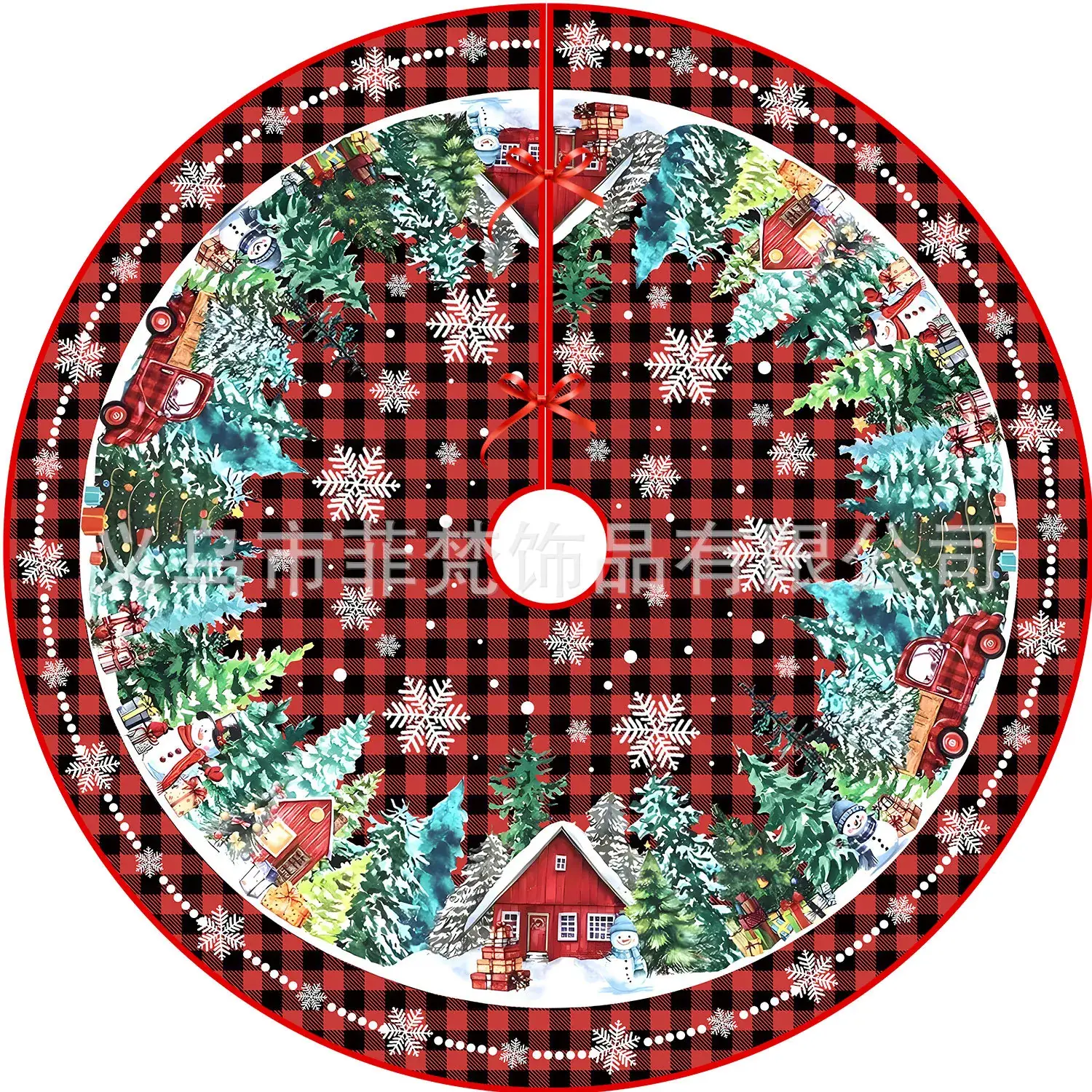 New Cross-Country Christmas Tree Skirts with Cartoon Print - Image 9