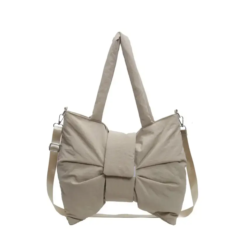 Red Bow Nylon Shoulder Bag 2024 New Style - Image 11