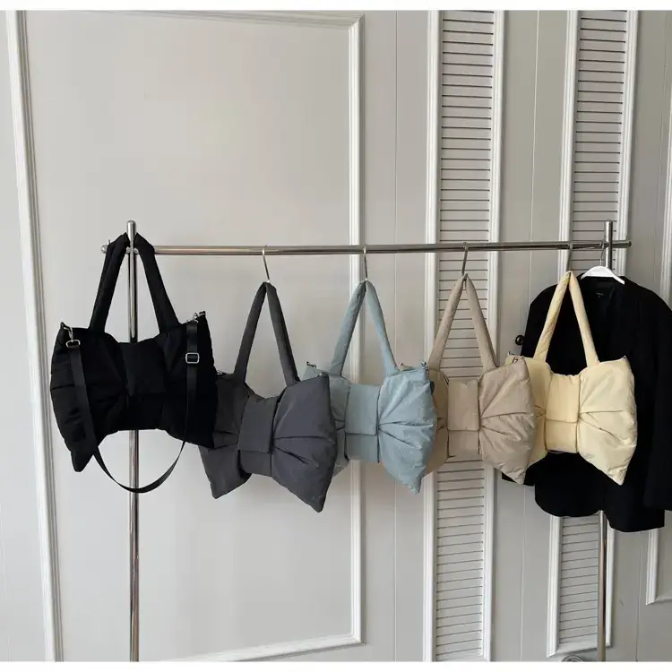 Red Bow Nylon Shoulder Bag 2024 New Style — feature 17