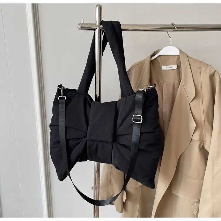 Red Bow Nylon Shoulder Bag 2024 New Style — feature 20