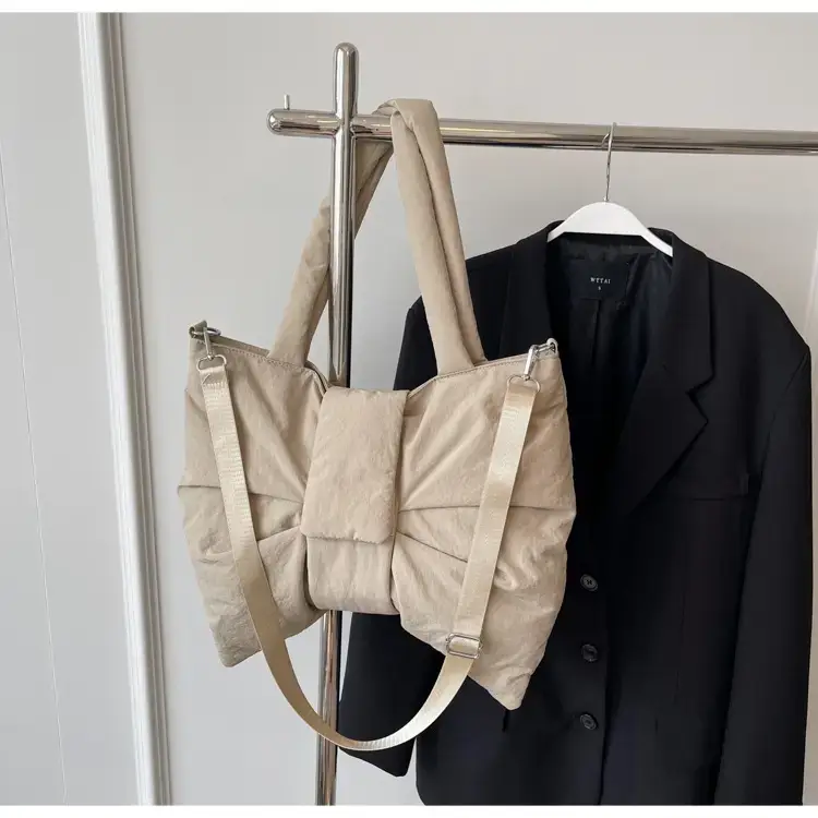 Red Bow Nylon Shoulder Bag 2024 New Style — feature 24