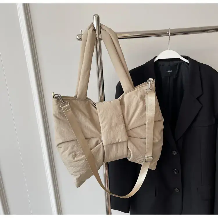 Red Bow Nylon Shoulder Bag 2024 New Style — feature 25