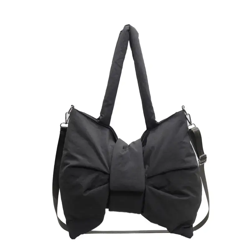 Red Bow Nylon Shoulder Bag 2024 New Style - Image 3