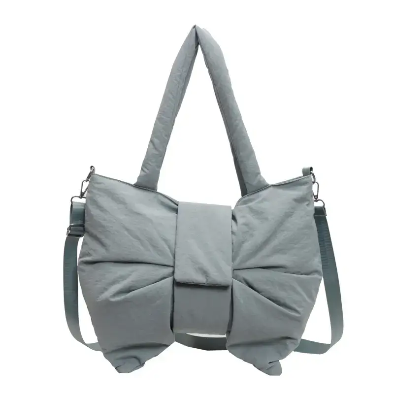 Red Bow Nylon Shoulder Bag 2024 New Style - Image 4
