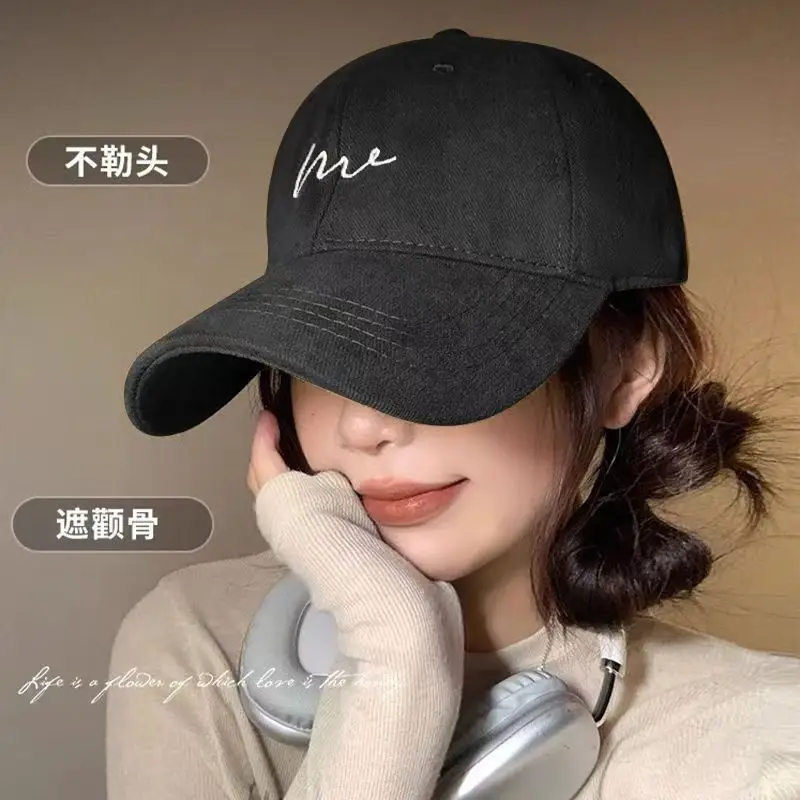 Women's Large Brim Baseball Cap Face Shrinking Brown — feature 5