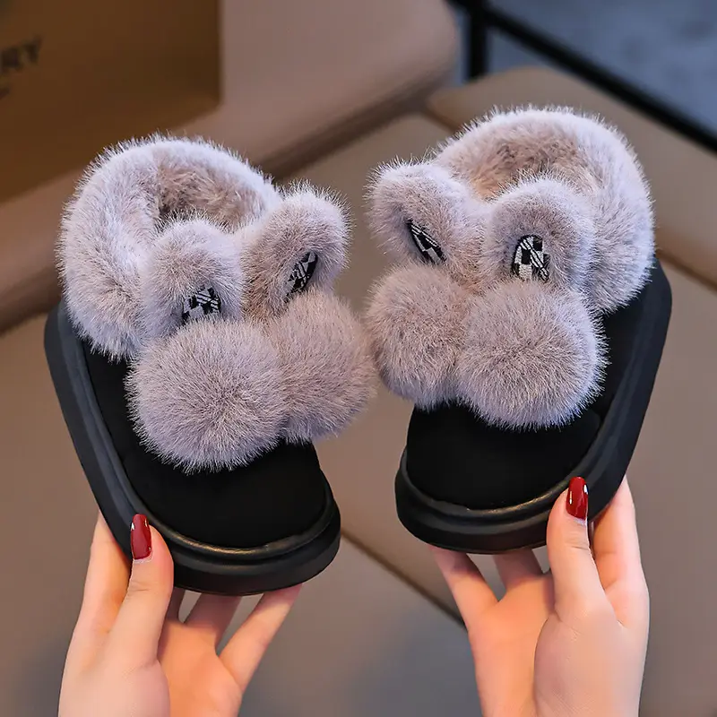 2025 New Children's Cotton Shoes Winter Girls' Indoor and Outdoor Thickened Warm Cotton Slippers for Older Children and Toddlers Girls - Image 3