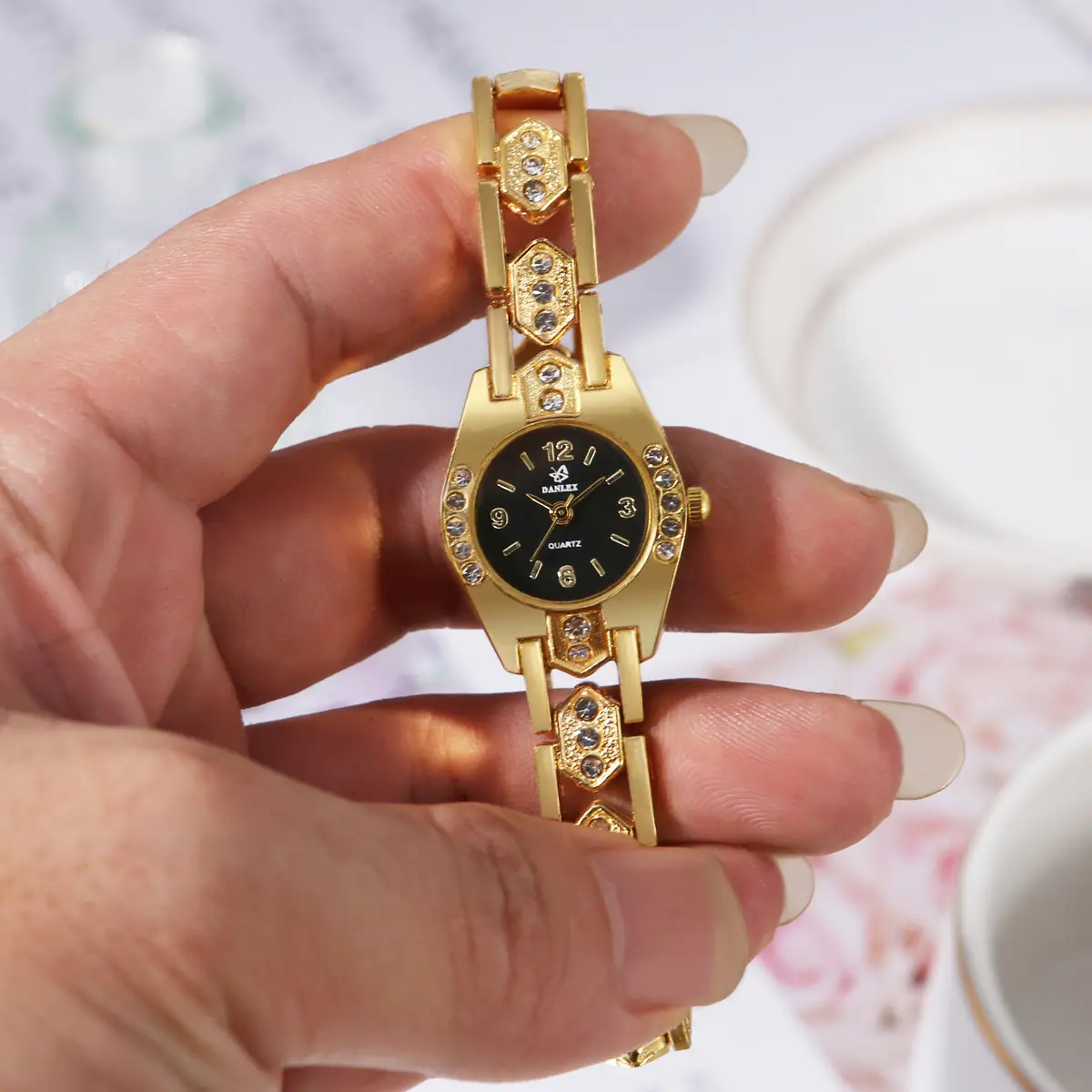 Gold Crystal Bracelet Watch Set for Women — feature 17
