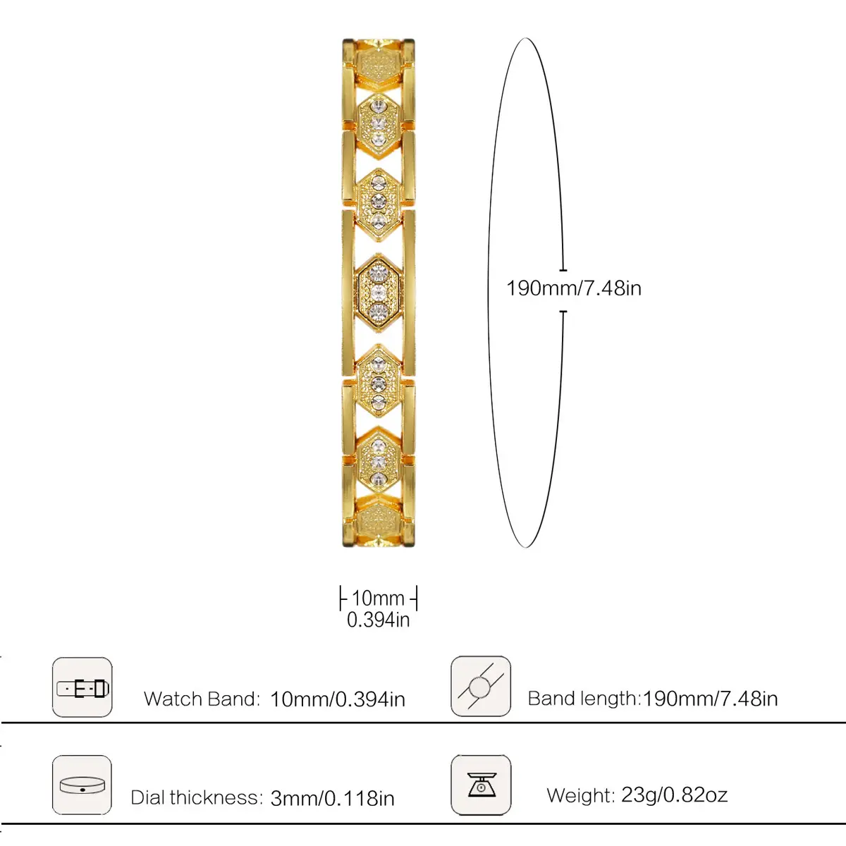 Gold Crystal Bracelet Watch Set for Women — feature 2