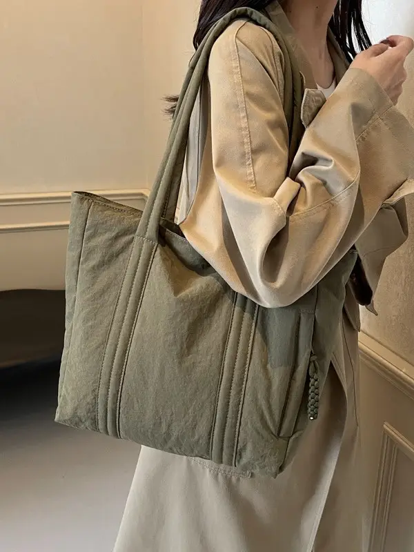 Women's Large Capacity Beige Shoulder Bag 2024 - Image 6