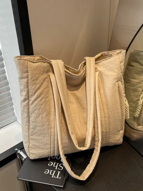 Women's Large Capacity Beige Shoulder Bag 2024 - Image 7