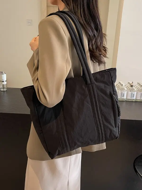 Women's Large Capacity Beige Shoulder Bag 2024 - Image 8