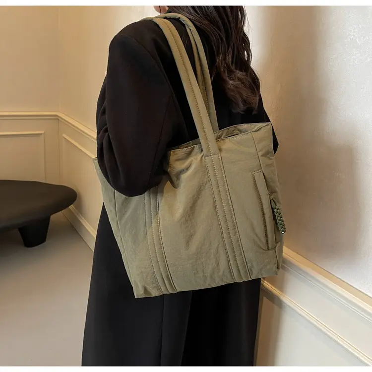Women's Large Capacity Beige Shoulder Bag 2024 — feature 12