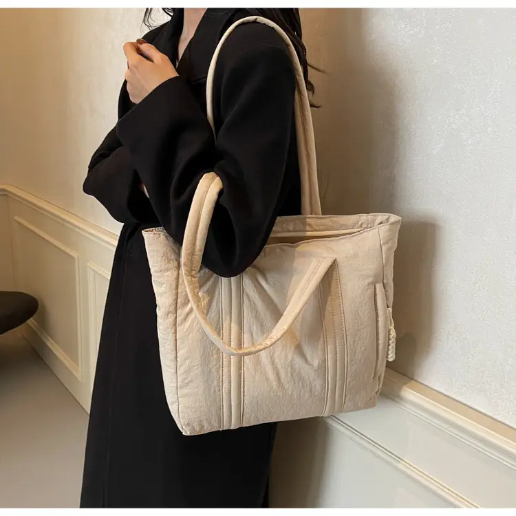 Women's Large Capacity Beige Shoulder Bag 2024 — feature 25