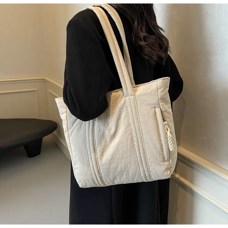 Women's Large Capacity Beige Shoulder Bag 2024 — feature 26