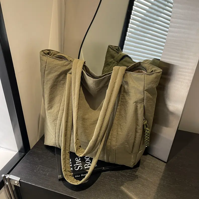 Women's Large Capacity Beige Shoulder Bag 2024 - Image 2