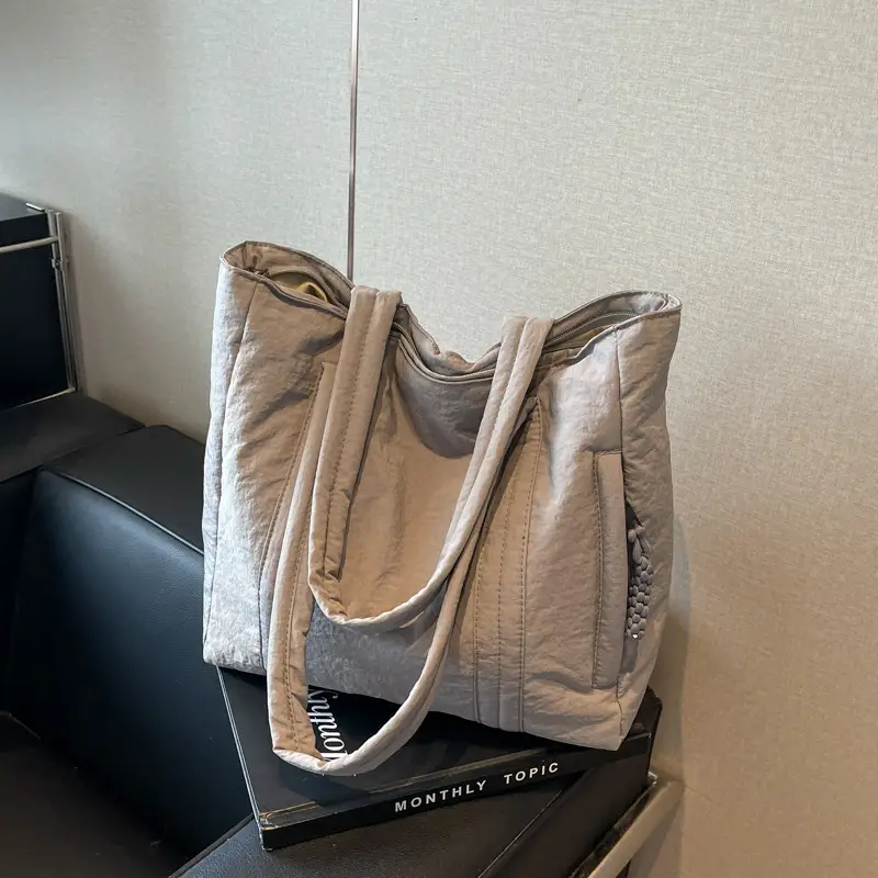Women's Large Capacity Beige Shoulder Bag 2024 - Image 3