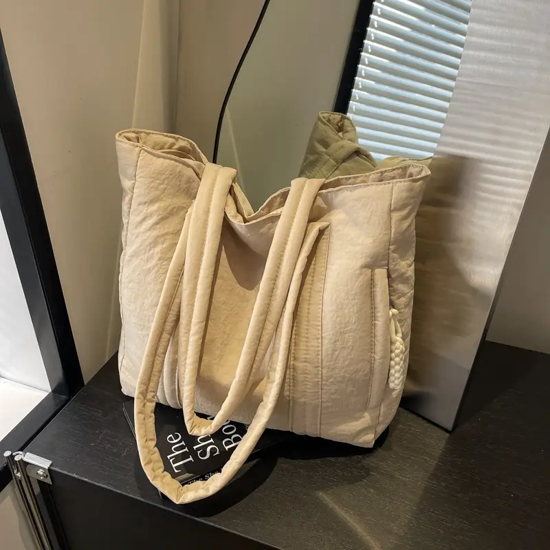 Women's Large Capacity Beige Shoulder Bag 2024 - Image 4