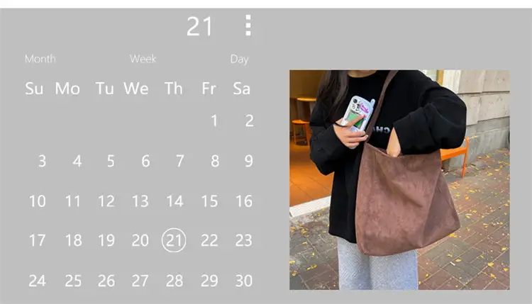 Vintage Woolen Shoulder Bag Women's Casual Large Capacity Tote — feature 22