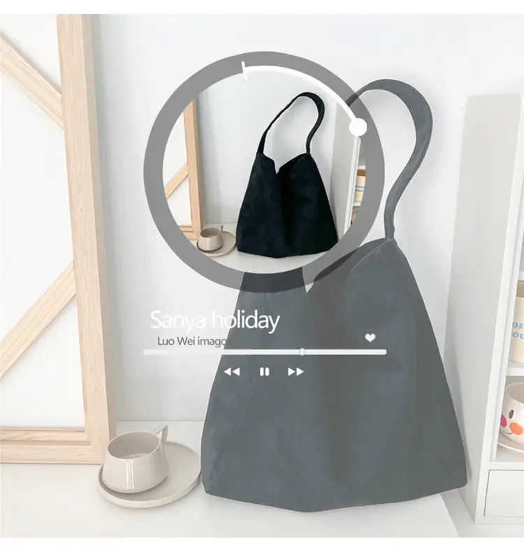 Vintage Woolen Shoulder Bag Women's Casual Large Capacity Tote — feature 25