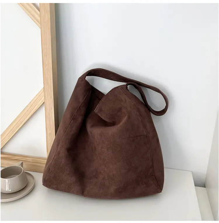 Vintage Woolen Shoulder Bag Women's Casual Large Capacity Tote — feature 26