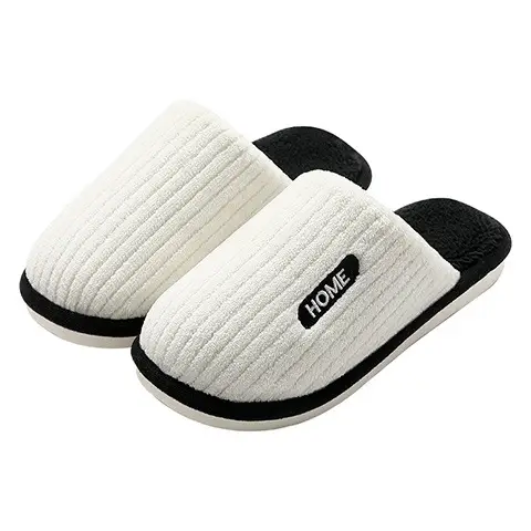 Gray Cotton Slippers for Men Women Winter Warm Indoor Use - Image 7