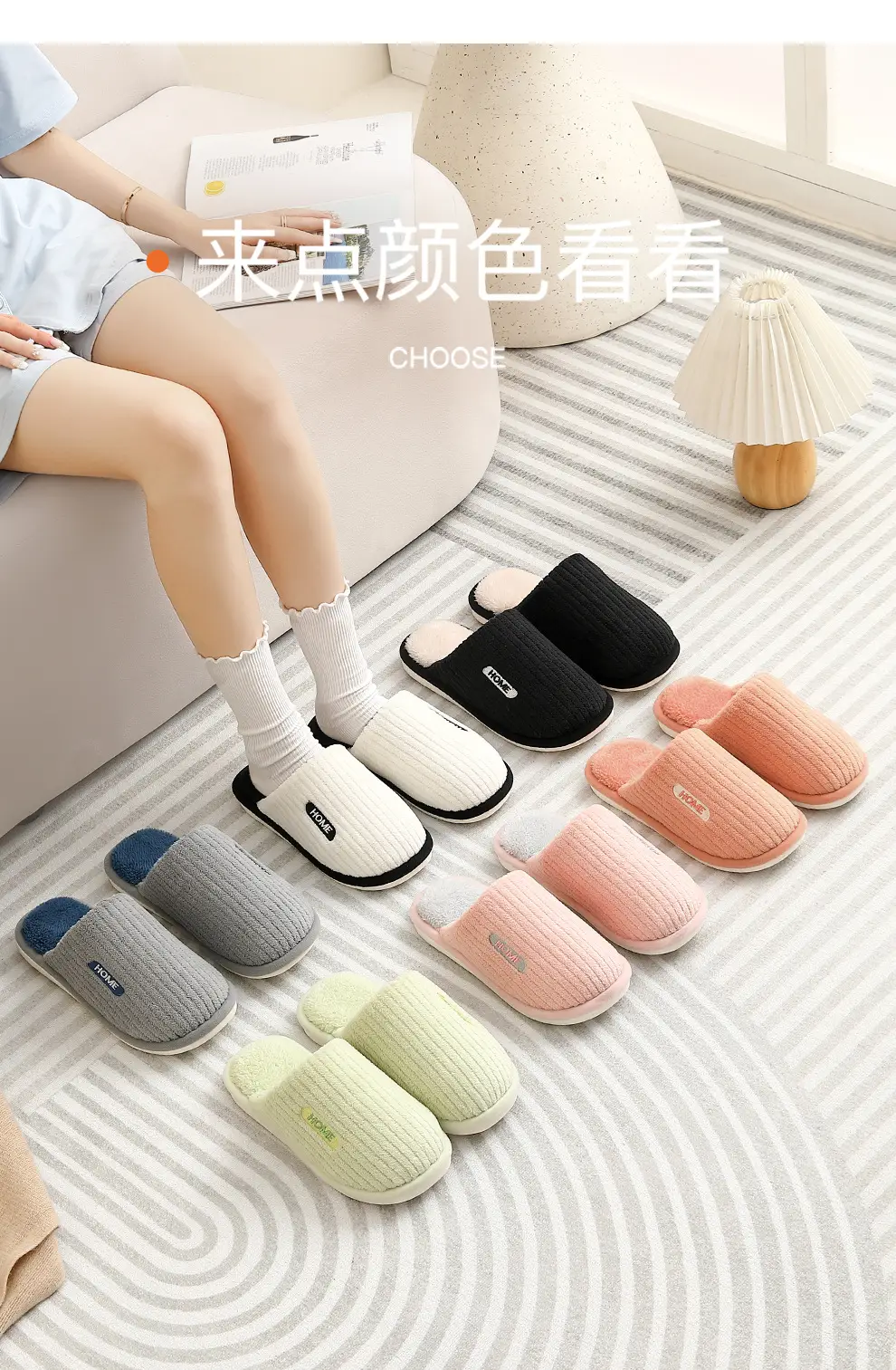 Gray Cotton Slippers for Men Women Winter Warm Indoor Use — feature 13