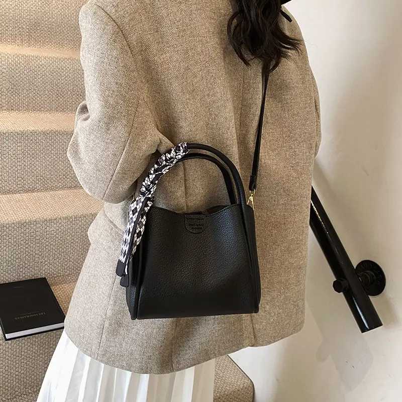 Brown Leather Shoulder Bag with Tassel for Women - Image 8