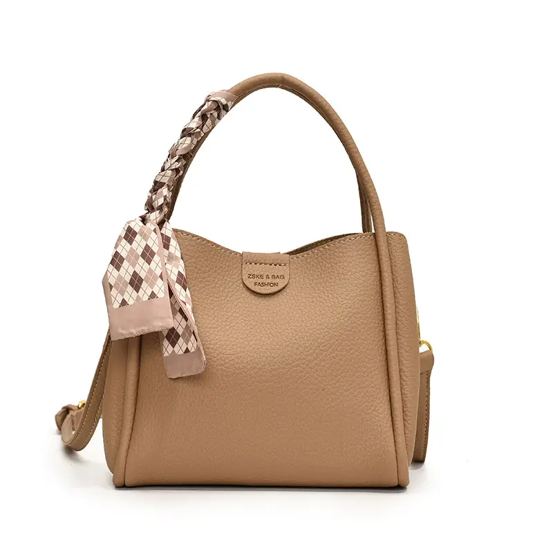 Brown Leather Shoulder Bag with Tassel for Women - Image 10
