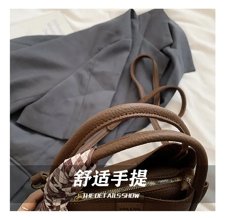 Brown Leather Shoulder Bag with Tassel for Women — feature 14
