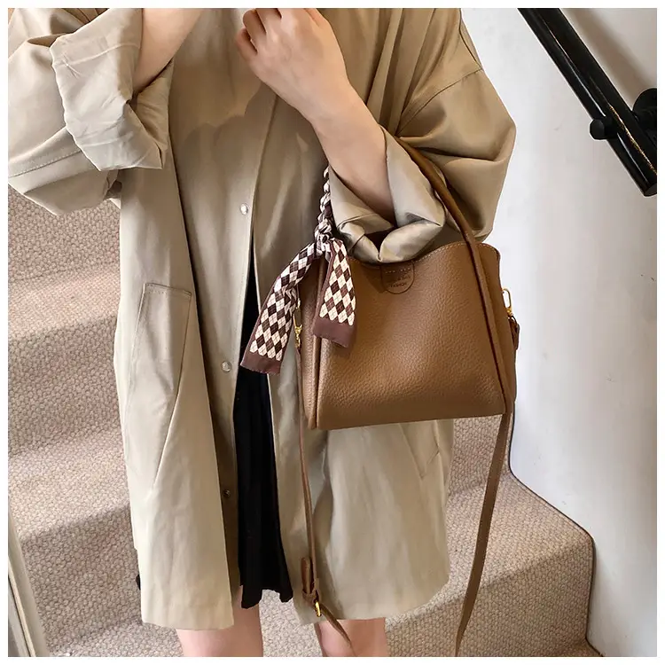 Brown Leather Shoulder Bag with Tassel for Women — feature 23