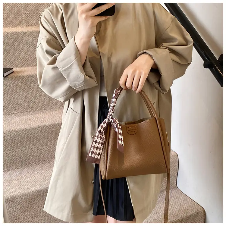 Brown Leather Shoulder Bag with Tassel for Women — feature 24
